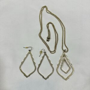 Kendra Scott Sophee Drop Earrings Simon Pendant 14K Gold Plated Necklace Set